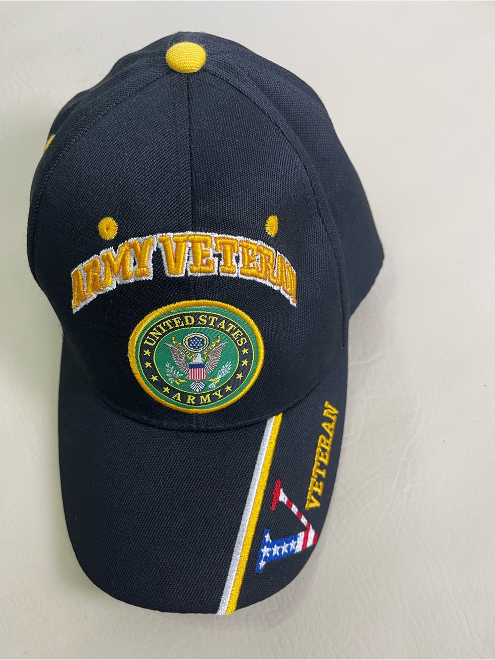Army Veteran Embroidered black Baseball Cap